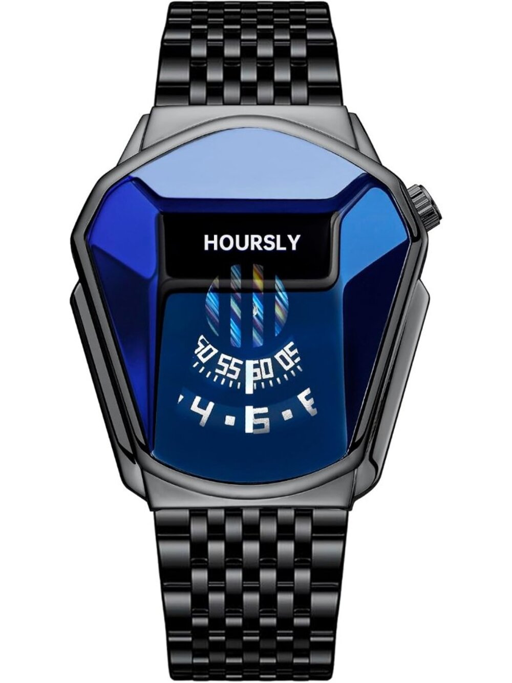 Men's Black Luxury with Stainless Steel Band Octagonal Analog Snake Head Watches